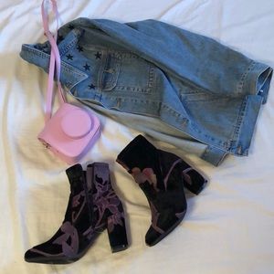Velvet booties